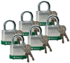 Brady Green Steel 5-pin Keyed & Safety Padlock 51281 - 1 9/16 in Width - 1 1/3 in Height - 17/64 in Shackle Diameter - 2 Key(s) Included - 754476-51281 -- 754476-51281 - Image