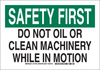 Brady B-555 Aluminum Rectangle White Machine & Equipment Sign - 10 in Width x 7 in Height - 127740 - 754473-76196 - R. S. Hughes Company, Inc.