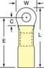 3M Scotchlok Yellow Brazed Ring Terminal MH10-8RK - 1.1 in Length - 0.38 in Wide - 0.145 in Inside Diameter - #8 Stud - 054007-06303 - R. S. Hughes Company, Inc.