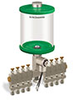 Green Color Key, Clear View Multiple Feed Electro Lubricator, 1 qt Acrylic Reservoir, 8 Feeds, 1/4” OD Tube Outlets, 24VDC - B5162-032AB08024D1GW - Oil-Rite Corp.