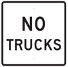 Brady B-959 Aluminum Square White Restricted Vehicle Sign - 24 in Width x 24 in Height - TEXT: NO TRUCKS - 94192 - 754476-94192 - R. S. Hughes Company, Inc.