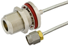 SMA Male to N Female Bulkhead Semi-Flexible Precision Cable 6 Inch Length Using PE-SR405FL Coax, LF Solder, RoHS - PE39447-6 - Pasternack