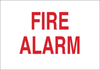 Brady B-555 Aluminum Rectangle White Fire Alarm Sign - 10 in Width x 7 in Height - TEXT: FIRE ALARM - 43283 - 754476-43283 - R. S. Hughes Company, Inc.