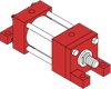 Series A Pneumatic Cylinder - Model A43 NFPA Style MS7 -- Foot Mounting - Image