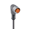 Sensor / Actuator Connector: M12 Standard, Cordset, Single ended, Angled Female, 8-pole; with Grey PVC 24 AWG cable - RKWT 8-661 - Belden Inc.