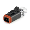 Amphenol Sine Systems AT06-2S-LED24V01 2-Way AT LED Connector Plug, 24VDC, Clear End cap, Green LED - 40044 - Waytek, Inc.