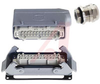 HAN 24B Kit (24 poles + ground) Side Entry Metal Hood, Rt Angle Bulkhead Housing - 70103916 - Allied Electronics, Inc.