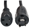 L5-20P to 5-20R Heavy-Duty Extension Cord - 20A, 125V, 12 AWG, 6 in., Black -- P046-06N - Image