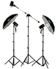 FL140K KIT: (DISCONTINUED)3-LIGHT 330 WATT-SECOND BASIC STUDIO KIT WITH BOOM-ARM - 401514 - Smith-Victor Corporation