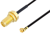 SMA Female Bulkhead to UMCX 2.5 Plug Cable 6 Inch Length Using 1.37mm Coax, RoHS - PE3CA1002-6 - Pasternack