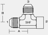 2606 MALE JIC 37° x FEMALE NPT x MALE JIC 37° TEE -- 2606-04-02-04 - Image