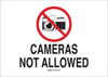 Brady B-555 Aluminum Rectangle White Surveillance Sign - 10 in Width x 7 in Height - TEXT: CAMERAS NOT ALLOWED - 122424 - 754473-71359 - R. S. Hughes Company, Inc.
