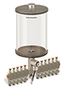 Clear View Multiple Feed Electro Lubricator, 1/2 gal Pyrex Reservoir, 11 Feeds, 1/8