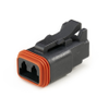 Amphenol Sine Systems AT06-2S-BLK 2-Way Connector Plug, DT06-2S-E004 Compatible, Black - 39830 - Waytek, Inc.