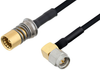 Snap-On BMA Jack to SMA Male Right Angle Cable 24 Inch Length Using PE-SR405FLJ Coax - PE3C4859-24 - Pasternack