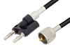 UHF Male to Banana Plug Cable 72 Inch Length Using RG58 Coax - PE3010-72 - Pasternack