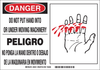 Brady B-302 Polyester Rectangle White Machine & Equipment Sign - 10 in Width x 7 in Height - Laminated - Language English / Spanish - 60501 - 754473-60501 - R. S. Hughes Company, Inc.