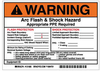 Preprinted Arc Flash & Shock Labels, Hazard Category 1 (Warning) - 121085 - Brady Corporation