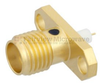 SMA Female (Jack) Connector Stub Terminal 2 Hole Flange (Panel Mount), Solder, Gold Plated Stainless Steel Body, Length 0.55 In - FMCN1400 - Fairview Microwave Inc.
