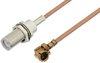 UMCX Plug to MCX Jack Bulkhead Cable 6 Inch Length Using RG178 Coax - PE38889-6 - Pasternack