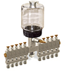 (Formerly B3193-3X06), Multiple Feed Manual Lubricator, 1 pt Polycarbonate Reservoir, 10 Feeds -- B3193-01610B111GW