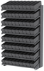 Akro-Mils APRS 900 lb Gray Powder Coated Steel 16 ga Single Sided Fixed Rack - 36 3/4 in Overall Length - 72 Bins - Bins Included - APRS18148 GREY - APRS18148 GREY - R. S. Hughes Company, Inc.