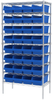 Akro-Mils Shelfmax 2000 lb Adjustable Blue Chrome Steel Open Adjustable Fixed Shelving System - 32 Bins - 2000 lb Total Capacity - AWS183630088 BLUE - AWS183630088 BLUE - R. S. Hughes Company, Inc.