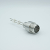 MS High Current Series, Multipin Feedthrough, 2 Pins, 700 Volts, 16 Amps per Pin, 0.094″ Nickel Conductors, 0.75″ Dia Stainless Steel Weld Adapter -- A2566-1-W - Image