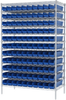 Akro-Mils 2000 lb Adjustable Blue Chrome Steel Open Adjustable Fixed Shelving System - 120 Bins - 2000 lb Total Capacity - AWS244830124 BLUE -- AWS244830124 BLUE - Image