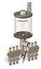 Levelux Clear View Multiple Feed Electro Lubricator, 1 pt Acrylic Reservoir, 6 Feeds, 1/4” OD Tube Outlets, 120V/60Hz - B5177-016AB0612061W - Oil-Rite Corp.