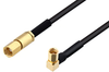 SSMC Plug to SSMC Plug Right Angle Cable 18 Inch Length Using PE-SR405FLJ Coax - PE3C4481-18 - Pasternack