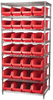Akro-Mils Akrobin 2000 lb Adjustable Red Chrome Steel Open Adjustable Fixed Shelving System - 28 Bins - 2000 lb Total Capacity - AWS24360284 RED - AWS24360284 RED - R. S. Hughes Company, Inc.