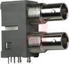 CONNECTOR,RF COAXIAL,DUAL BNC RIGHT ANGLE PCB JACK,METAL,50 OHM - 70000520 - Allied Electronics, Inc.