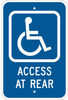 Brady B-959 Aluminum Rectangle Blue Disabled Parking & Building Access Sign - 12 in Width x 18 in Height - TEXT: ACCESS AT REAR - 113314 - 754473-14594 - R. S. Hughes Company, Inc.