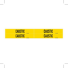 Brady B-946 Black on Yellow Vinyl Self-Adhesive Pipe Marker - 1 1/8 in Height - 3/4 in Character Height - 7 in Length - Printed Msg = CAUSTIC - 7040-4 - 754476-79216 - R. S. Hughes Company, Inc.