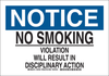 Brady B-302 Polyester Rectangle White Smoking Not Permitted Sign - 10 in Width x 7 in Height - Laminated - 128162 - 754473-76925 - R. S. Hughes Company, Inc.