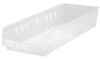 23 5/8 x 6 5/8 x 4 clear shelf bin - 53947 - U.S. Plastic Corporation