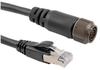 IP67 Rugged Category 6 Cable, Mighty Mouse 10 Pin Male Al-Cadmium w/ Dust Cap to RJ45 Plug, F/UTP Foil Shielded, PVC, Black, 1.0F - TAA00014-1F - MilesTek Corporation