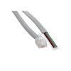 Amphenol MP-5FRJ12UNNS-001 Flat Silver Satin Modular Cables Plug to Tinned End, RJ12 (6 conductor) 1ft - Image