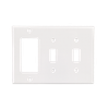 3-Gang 2 Toggle & 1 Decorative Combination Wall Plates, Thermoplastic Standard Size Glossy Finish - 3052 - Suzhou Ele Mfg Co., Ltd.
