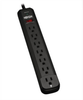 7-Outlet Surge Protector, 12 ft. Cord, 1080 Joules, Diagnostic LED, Black Housing -- TLP712B