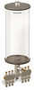 Clear View Multiple Feed Manual Lubricator, 1 gal Acrylic Reservoir, 6 Feeds, 1/4” OD Tube Outlets - B4463-128AB061W - Oil-Rite Corp.