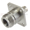 Precision SMA Male (Plug) to N Female (Jack) 4 Hole Flange Adapter, Passivated Stainless Steel Body, 1.15 VSWR - SM4252 - Fairview Microwave Inc.