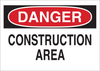Brady B-401 Polystyrene Rectangle White Construction Site Sign - 14 in Width x 10 in Height - TEXT: CONSTRUCTION AREA - 60536 - 754476-60536 - R. S. Hughes Company, Inc.