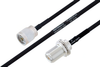 MIL-DTL-17 N Male to N Female Bulkhead Cable 24 Inch Length Using M17/84-RG223 Coax - PE3M0038-24 - Pasternack