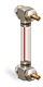 Nylon Liquid Level Gage with Shut-Off, 4” Centerline, Back Mount 1/2”-20 with Nuts - B3642-30400BB1W - Oil-Rite Corp.