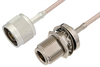 N Male to N Female Bulkhead Cable 36 Inch Length Using RG316-DS Coax - PE34198-36 - Pasternack