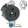 Leviton Single Receptacle, Short Strap 1 15/16 Centers - 5284-SS - TelephoneStuff.com