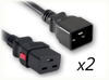 IEC-60320-C20 to IEC-60320-C19 x 2 HOME // Power Cords // IEC/Jumper Power Cords // Y Cords (2-Way Splitter) - 0217.072 - Quail Electronics