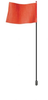 7' Light-Duty Warning Whip with Black Rod and Hex Base Mount, Orange Flag - FSRR7B-HB -- FSRR7B-HB